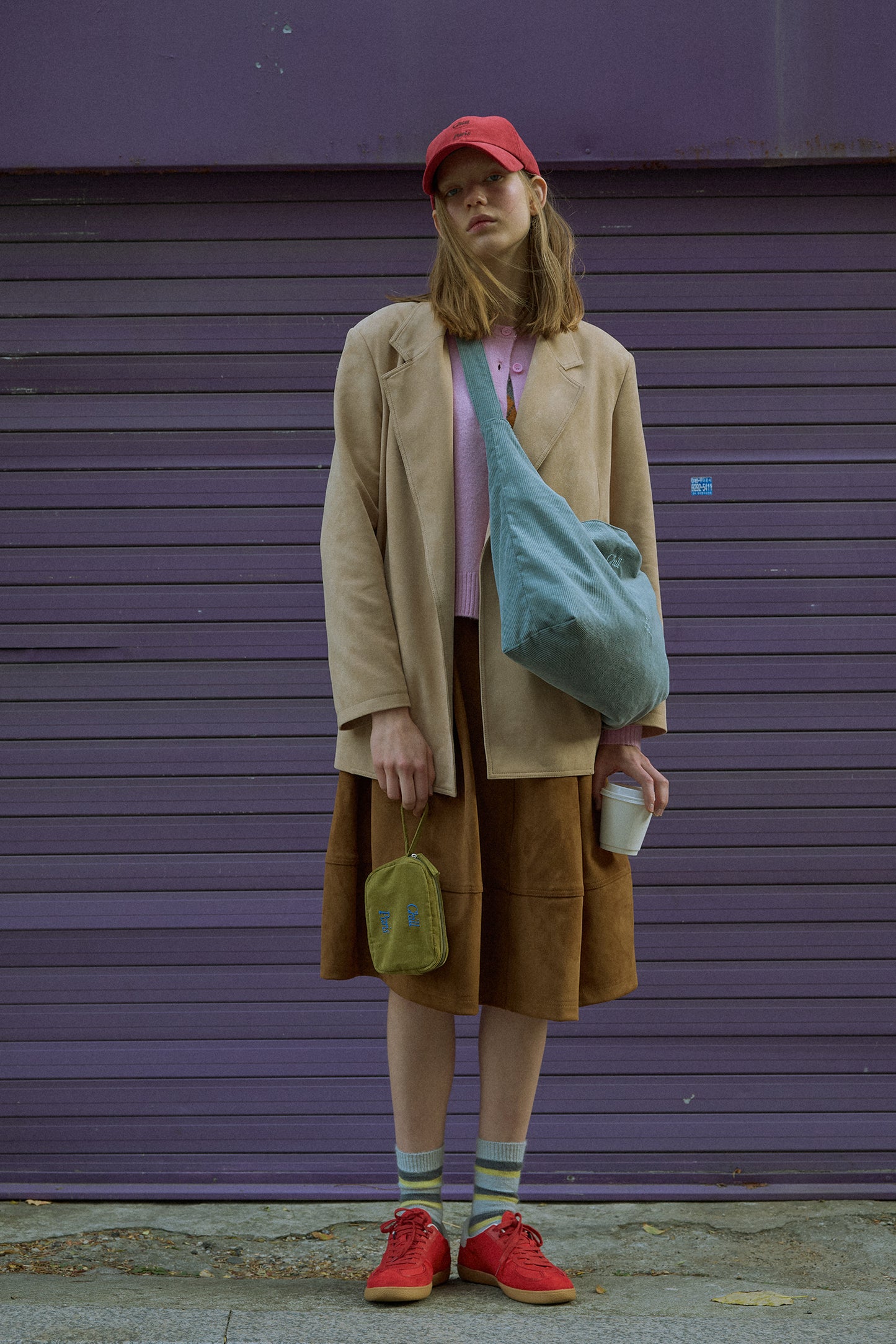 Easy-Peasy Corduroy Bag (Misty Blue)