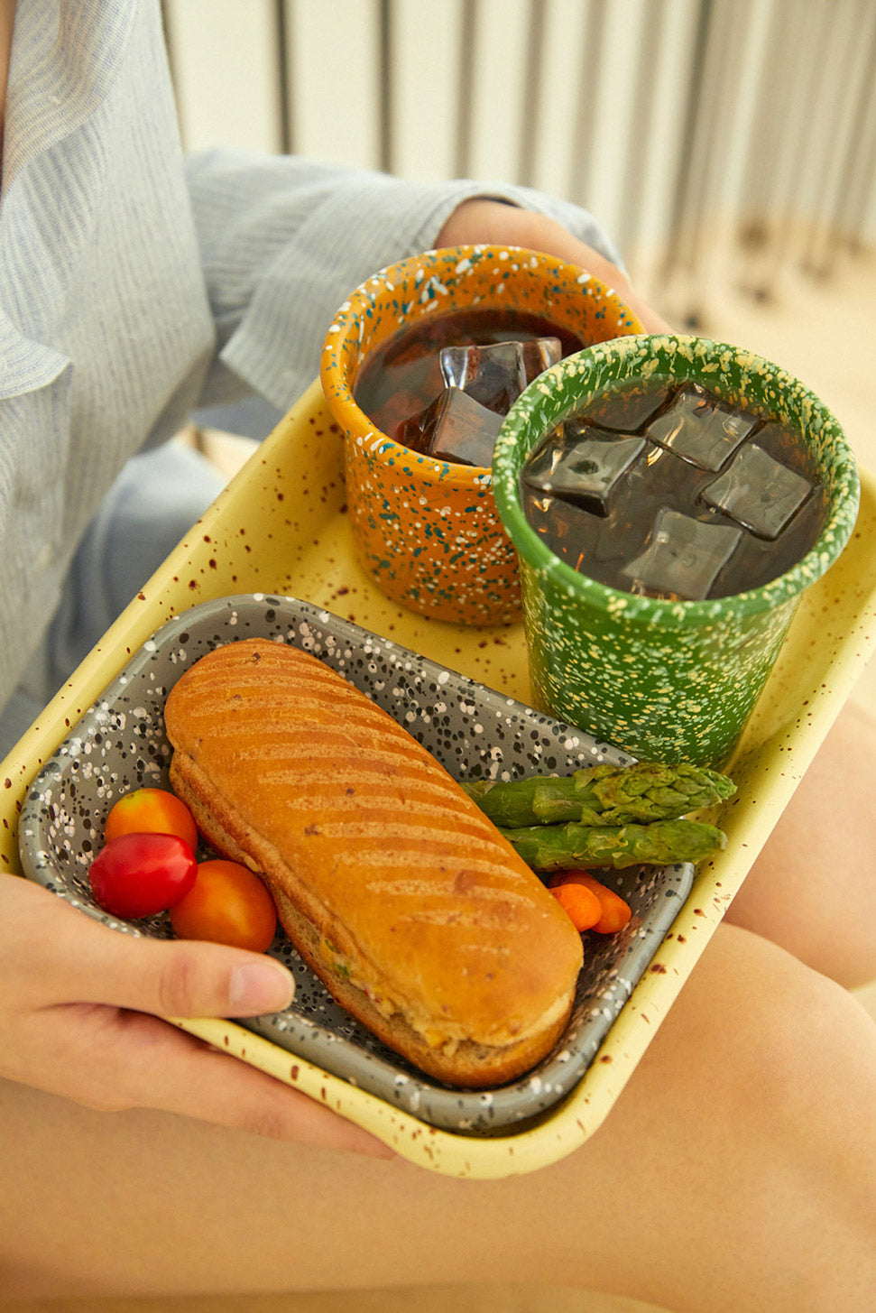 Milkyway Enamelware Large Tray Inca Bronze