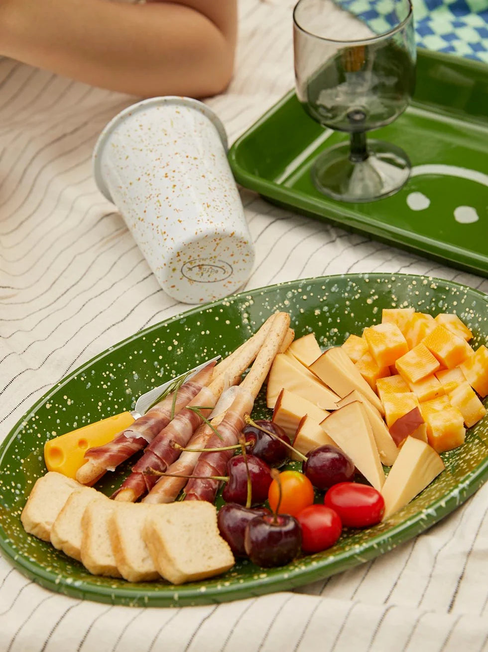 Milkyway Enamelware Oval Plate Amazon Green