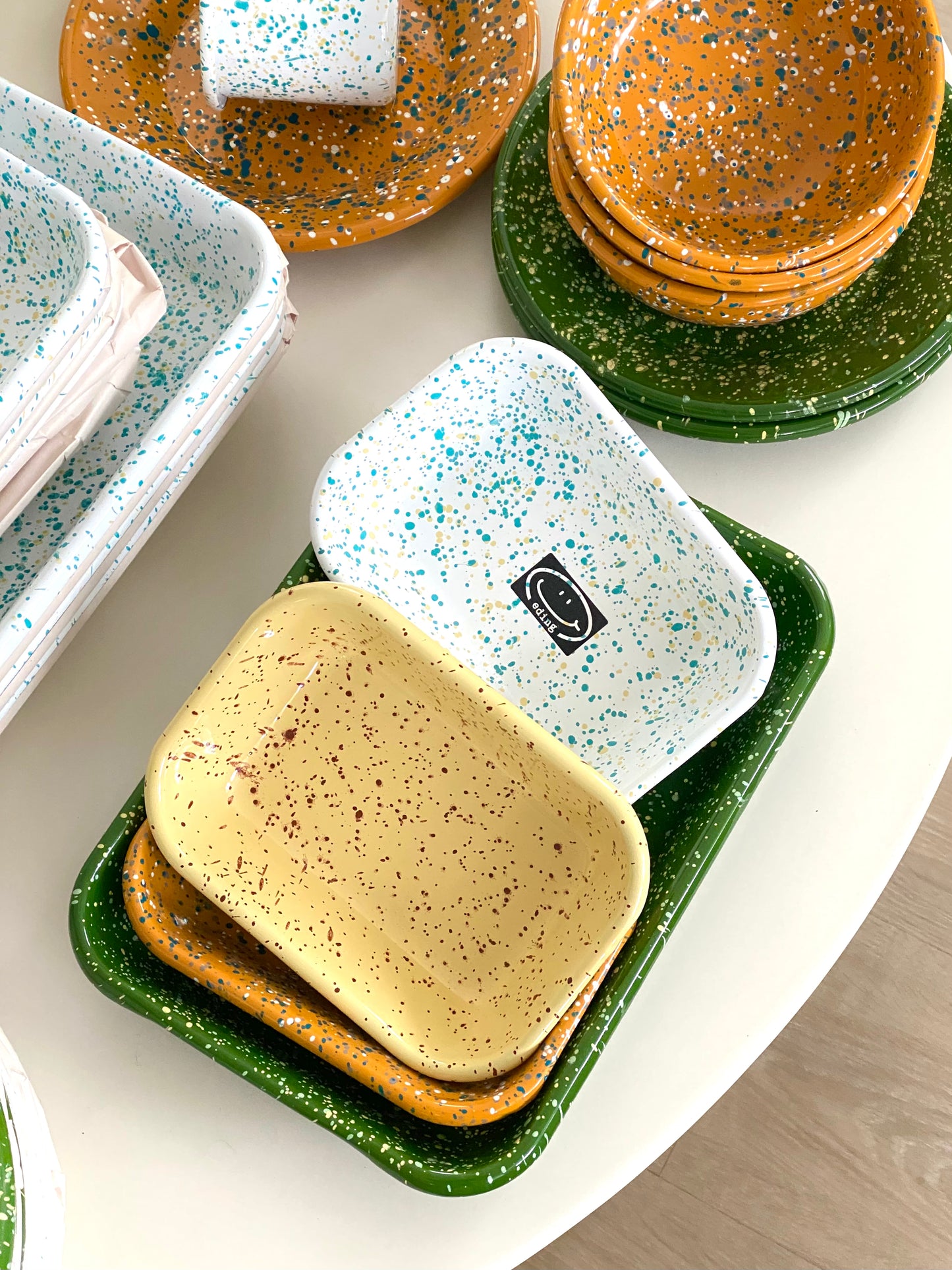 Milkyway Enamelware Small Tray Tahiti Mint