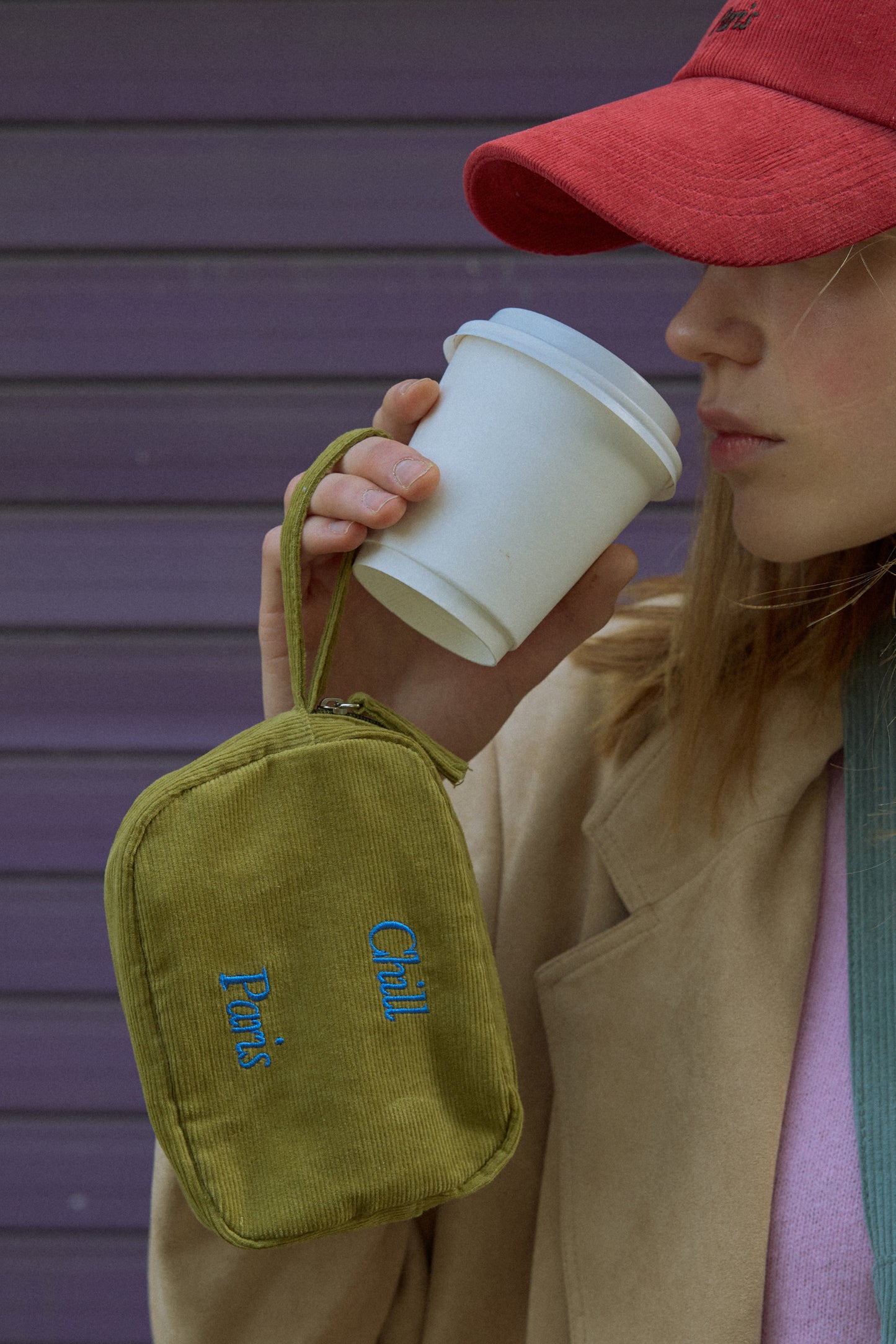 Easy-Peasy Corduroy Pouch (Olive)