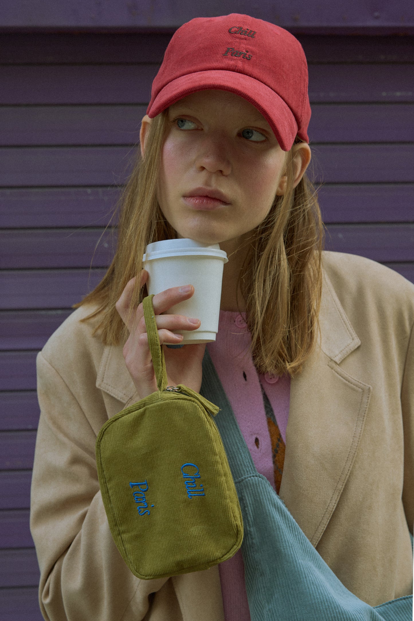 Easy-Peasy Corduroy Pouch (Olive)