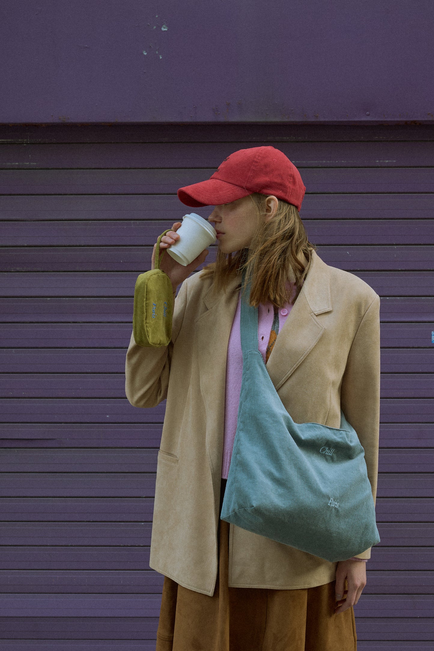 Easy-Peasy Corduroy Pouch (Olive)
