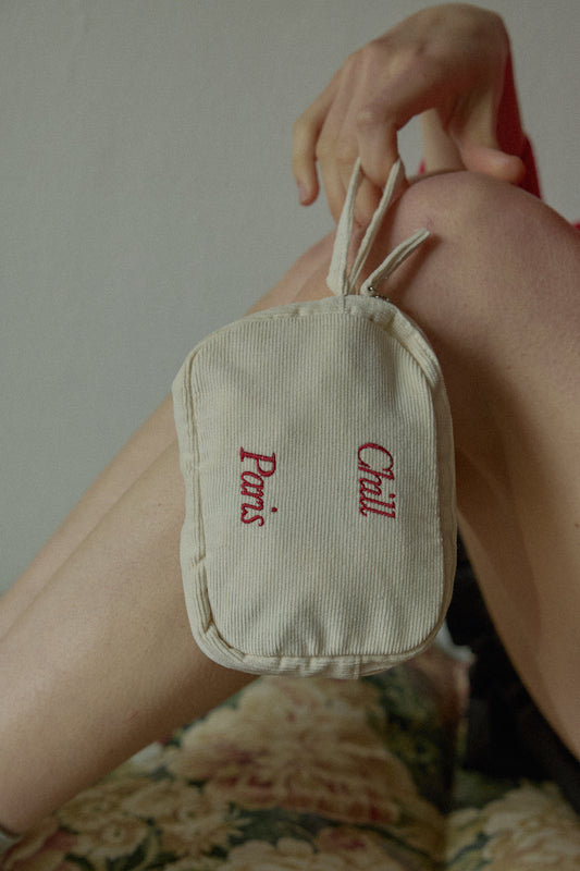 Easy-Peasy Corduroy Pouch (Ivory)