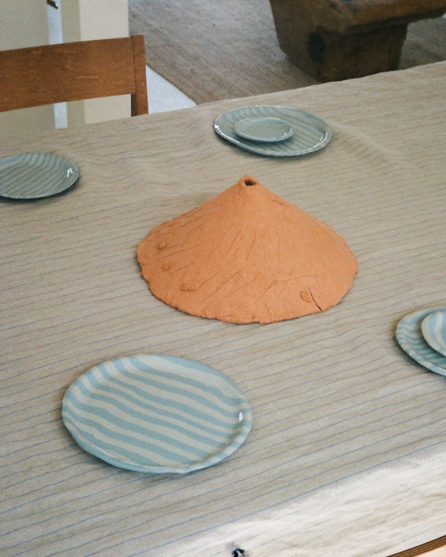 Plate Stripe Baby Blue