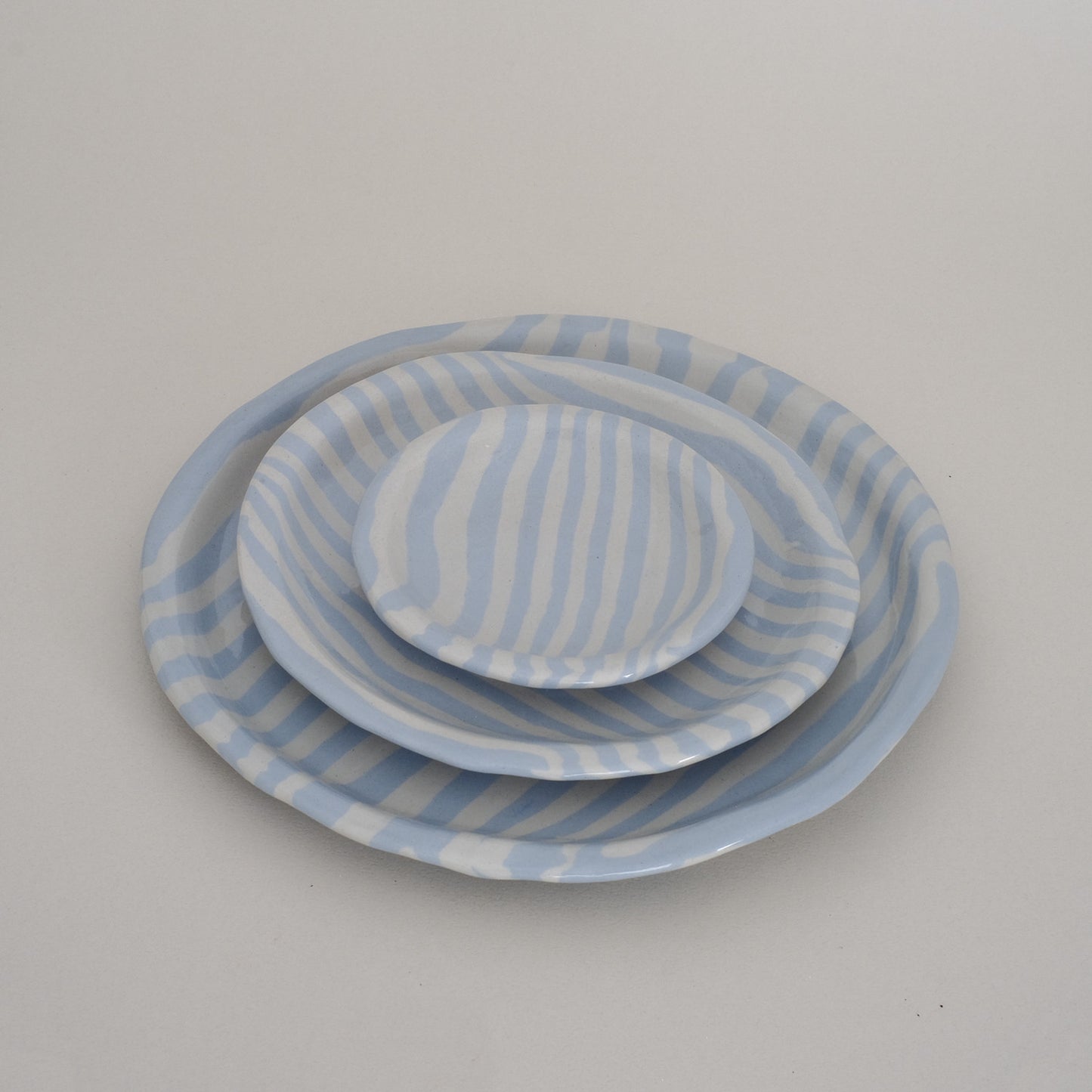 Plate Stripe Baby Blue