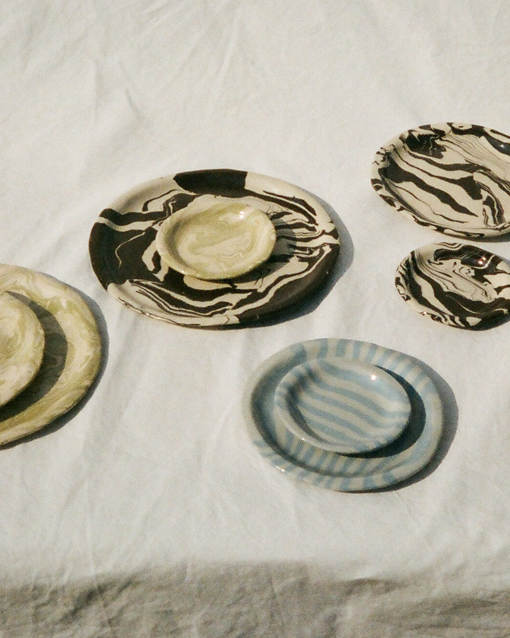 Plate Stripe Baby Blue