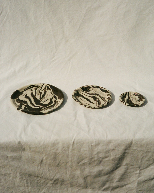 Plate Marble Black