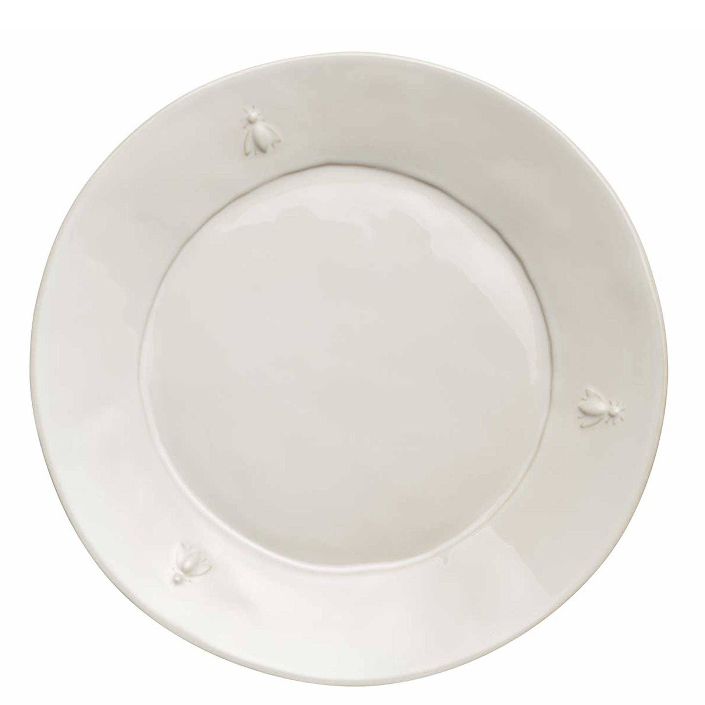 La Rochère Bee ceramic dinner plate in ecru with embossed bee motif