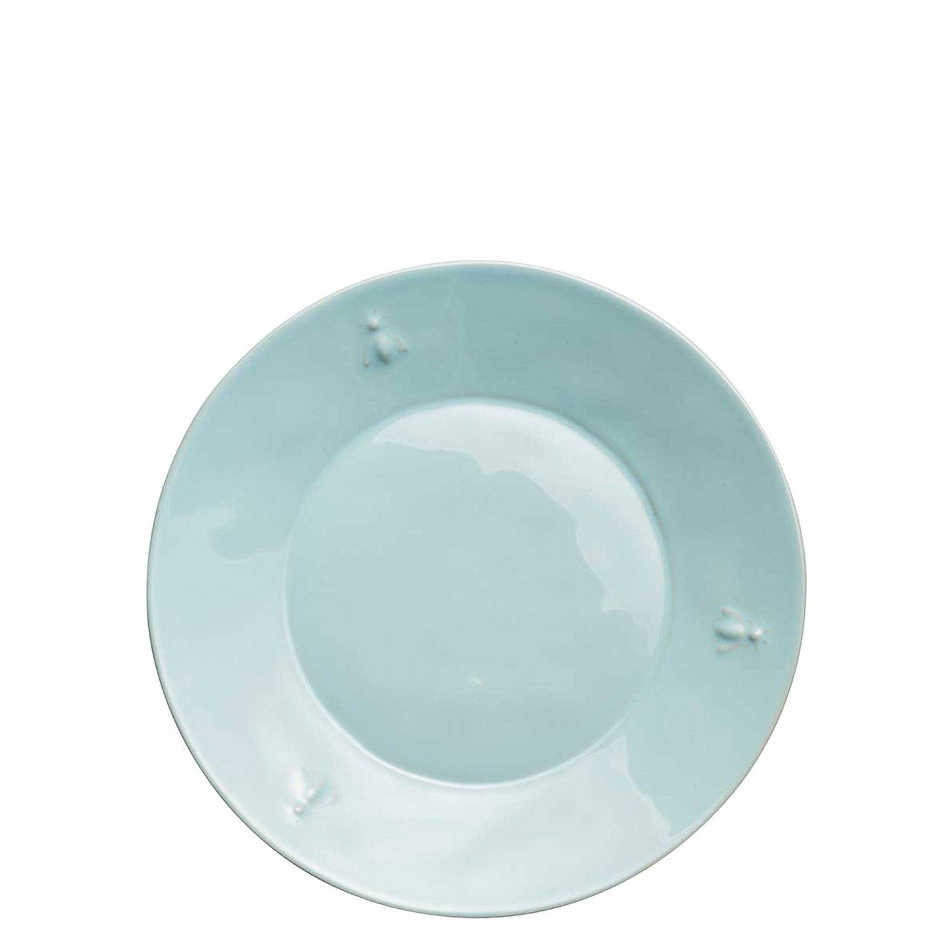 La Rochère Bee ceramic dessert plate in blue with embossed bee motif