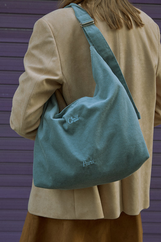 Easy-Peasy Corduroy Bag (Misty Blue)