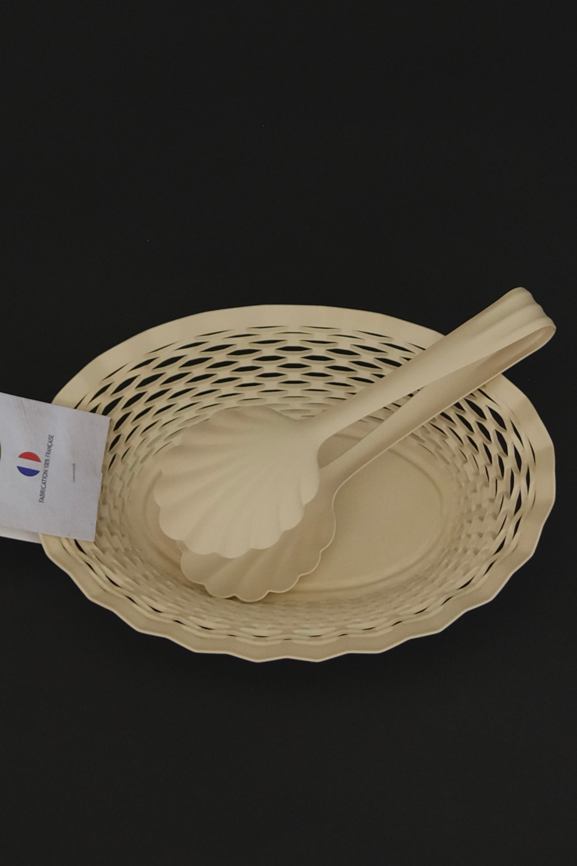 Roger Orfevre vanilla bread basket styled with sourdough loaf