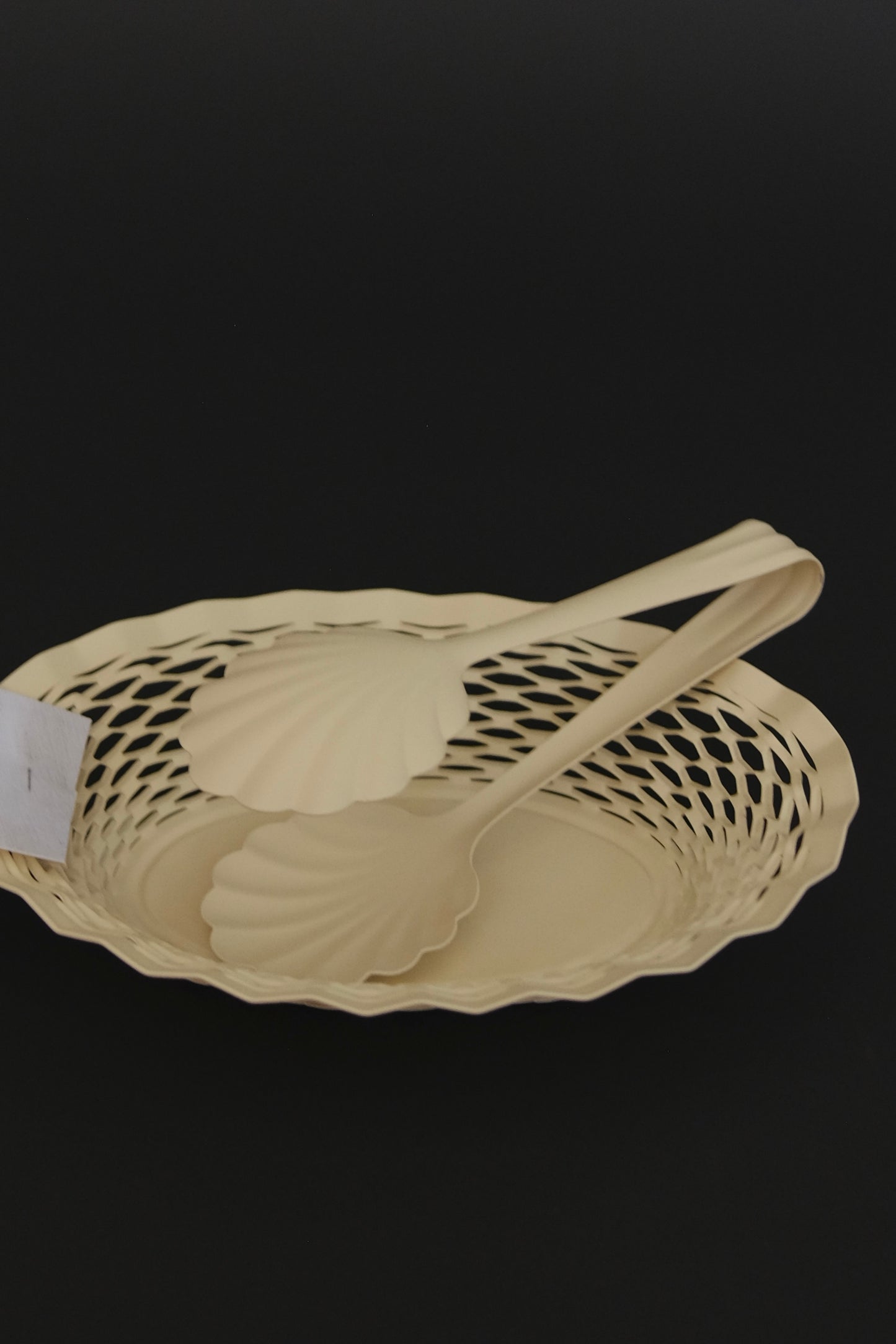 Stainless steel vanilla bread basket top-down view – Roger Orfevre