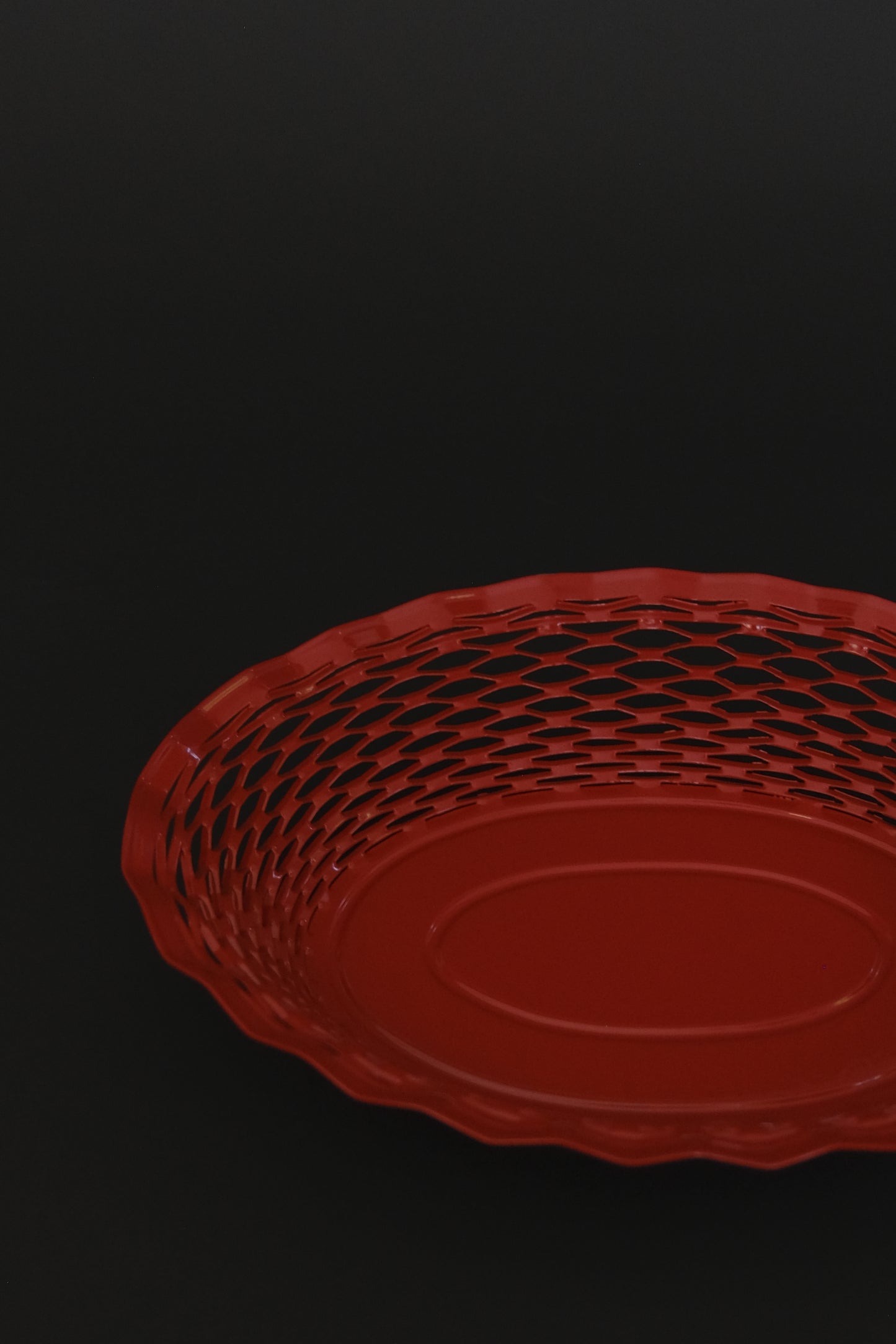 Red bread basket small side view – Roger Orfevre tableware