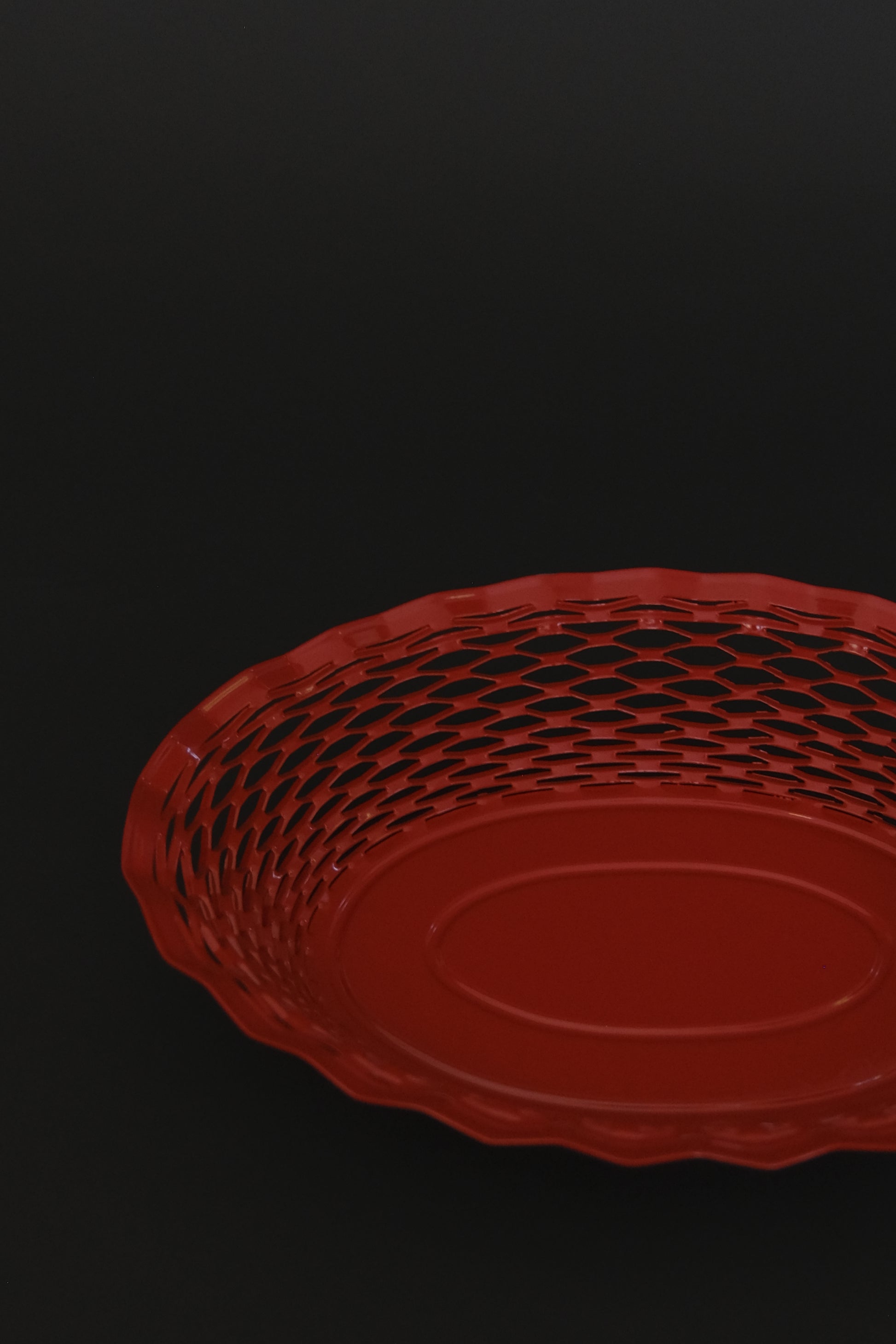 Red bread basket small side view – Roger Orfevre tableware