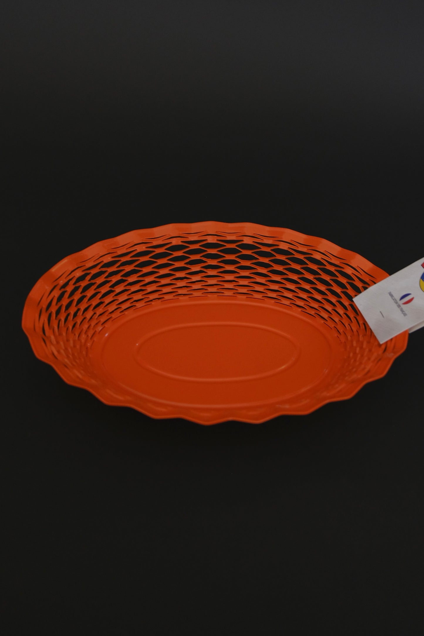 Roger Orfevre burnt orange woven bread basket for artisan bread service