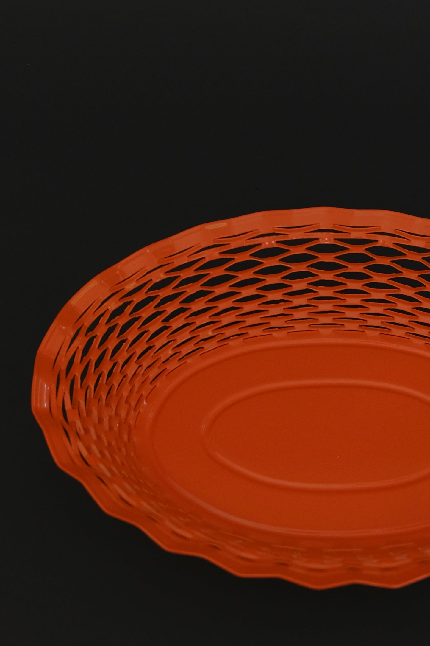Orange bread basket side view – Roger Orfevre artisan tableware