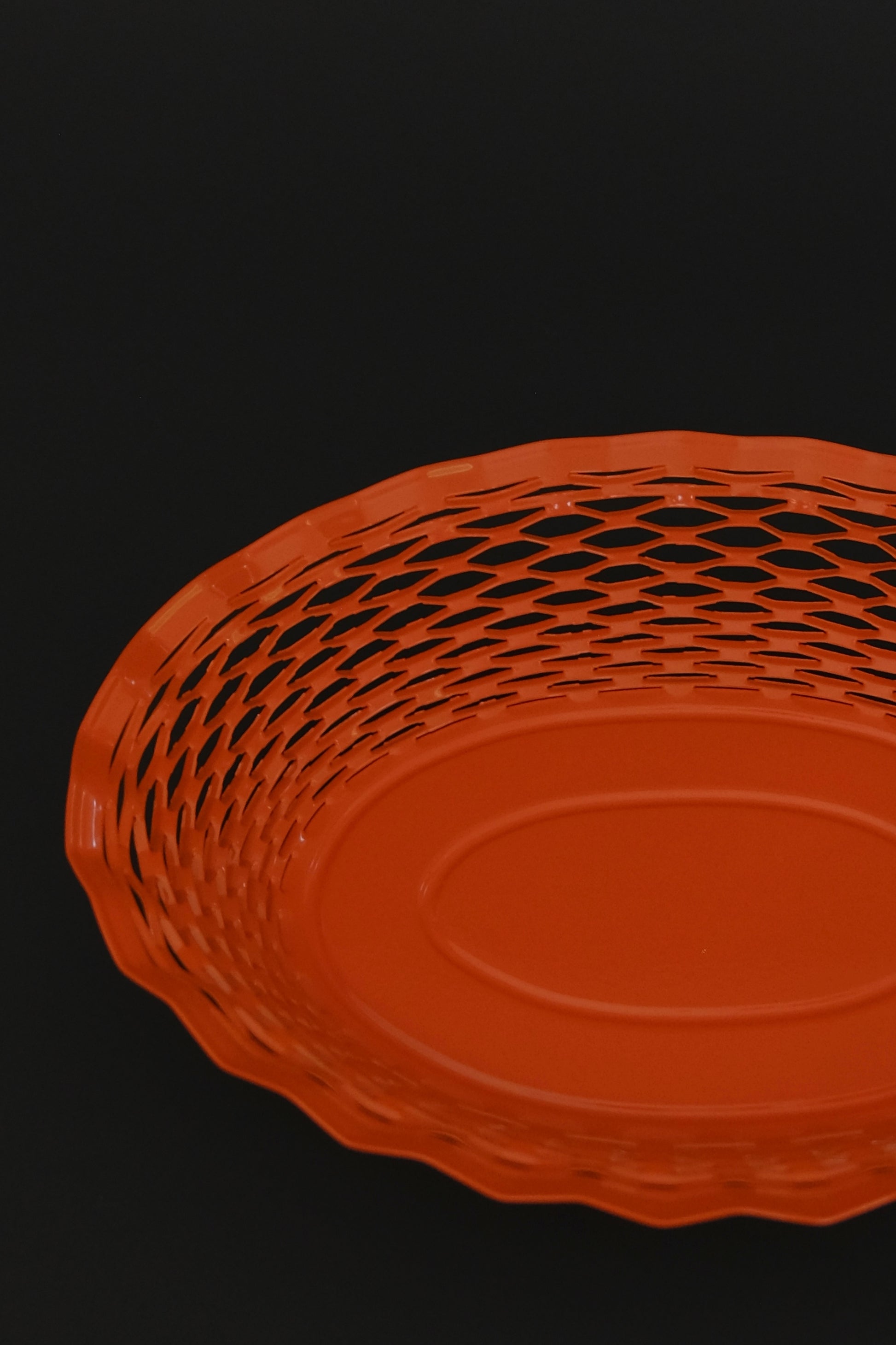 Orange bread basket side view – Roger Orfevre artisan tableware