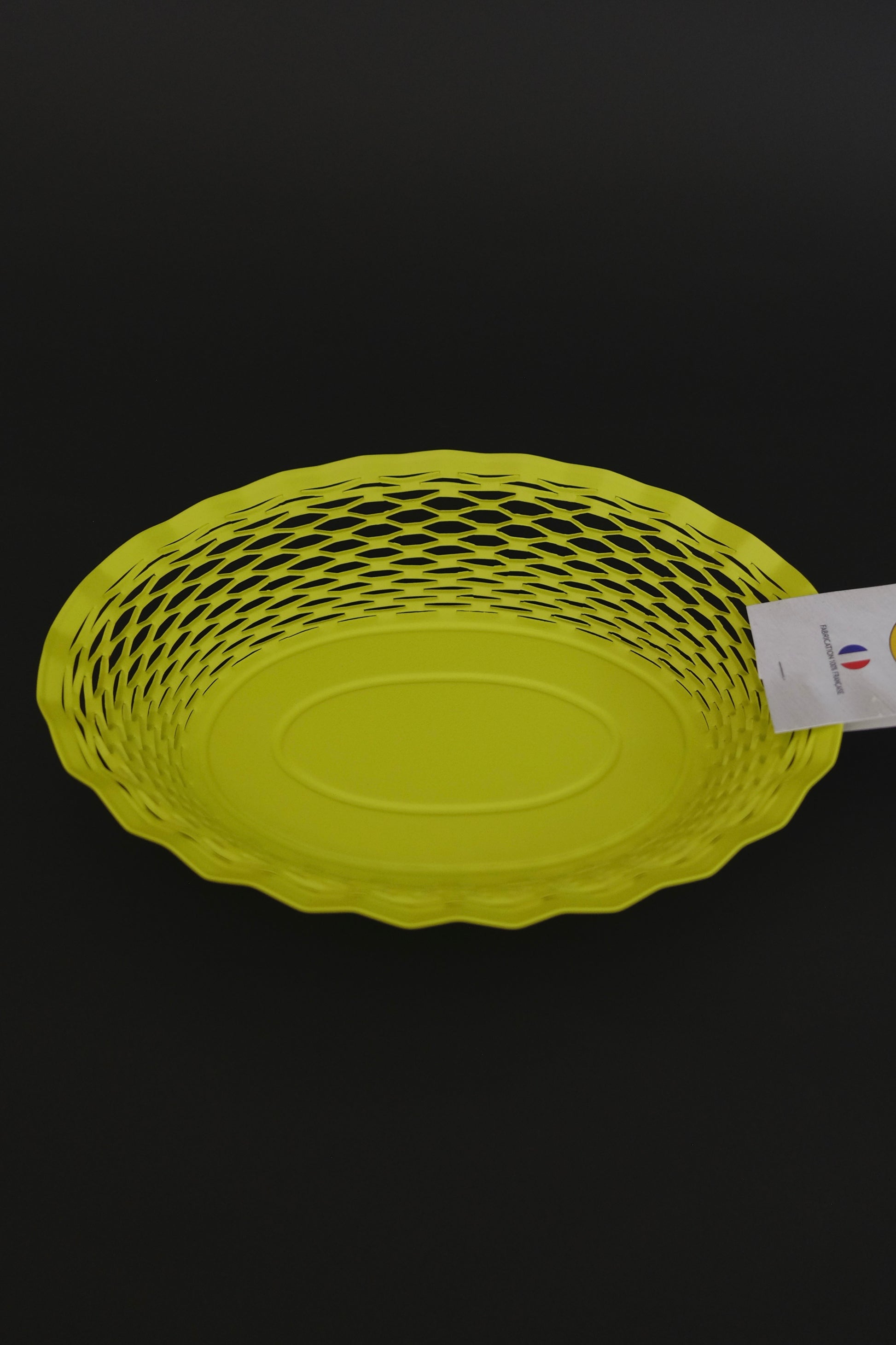 Roger Orfevre apple green woven bread basket for artisan bread service