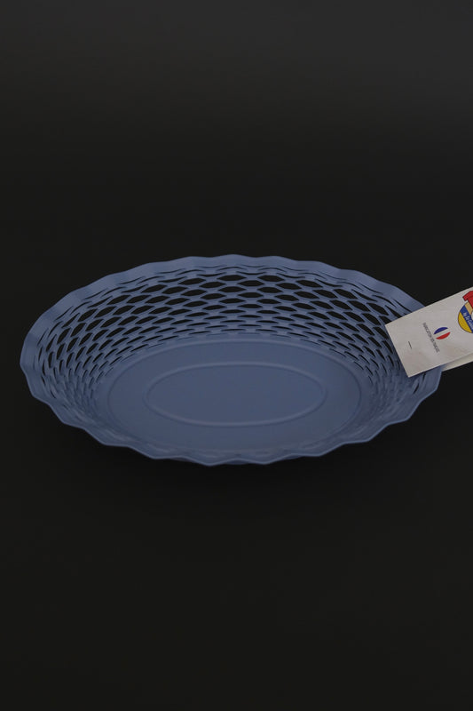 Roger Orfevre pastel blue woven bread basket small for everyday table service