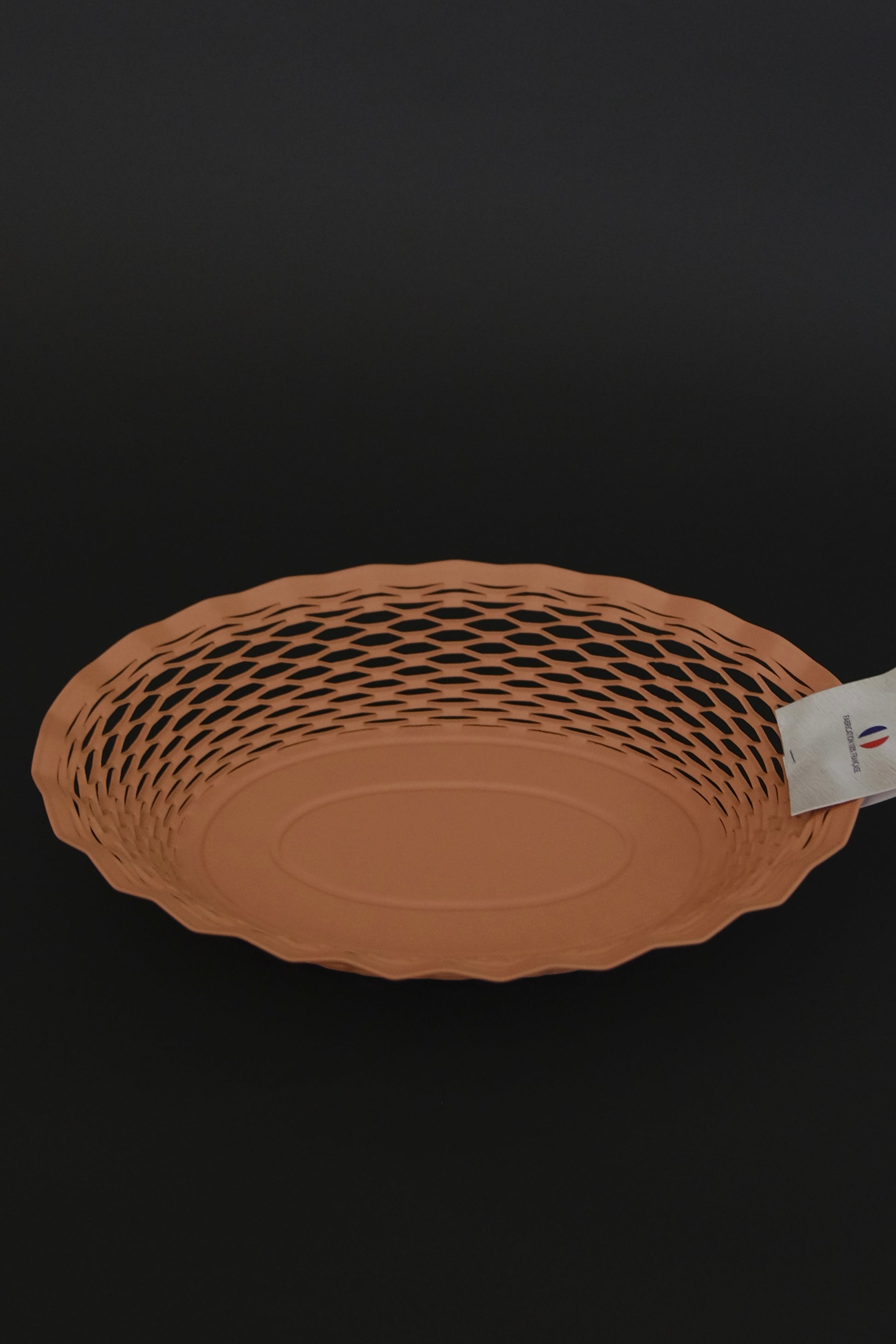 Roger Orfevre old pink woven bread basket for artisan bread service