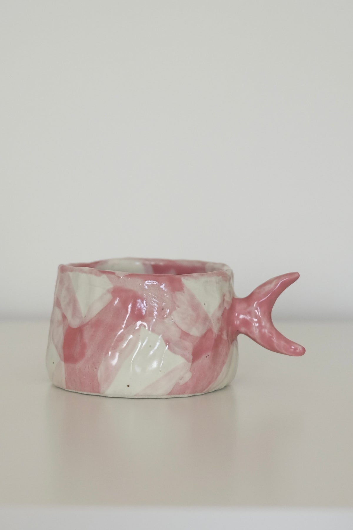 Pink Peach Burrata mermaid tail ceramic cup from HAUS HAUS