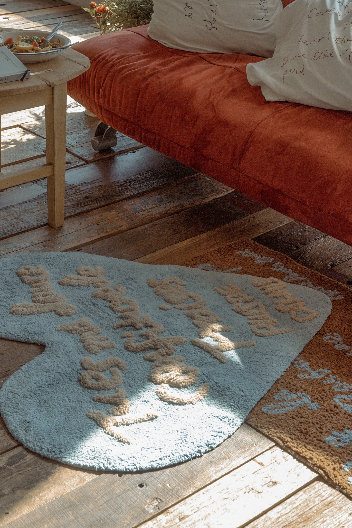 Heart Shaped Rug (Sky)