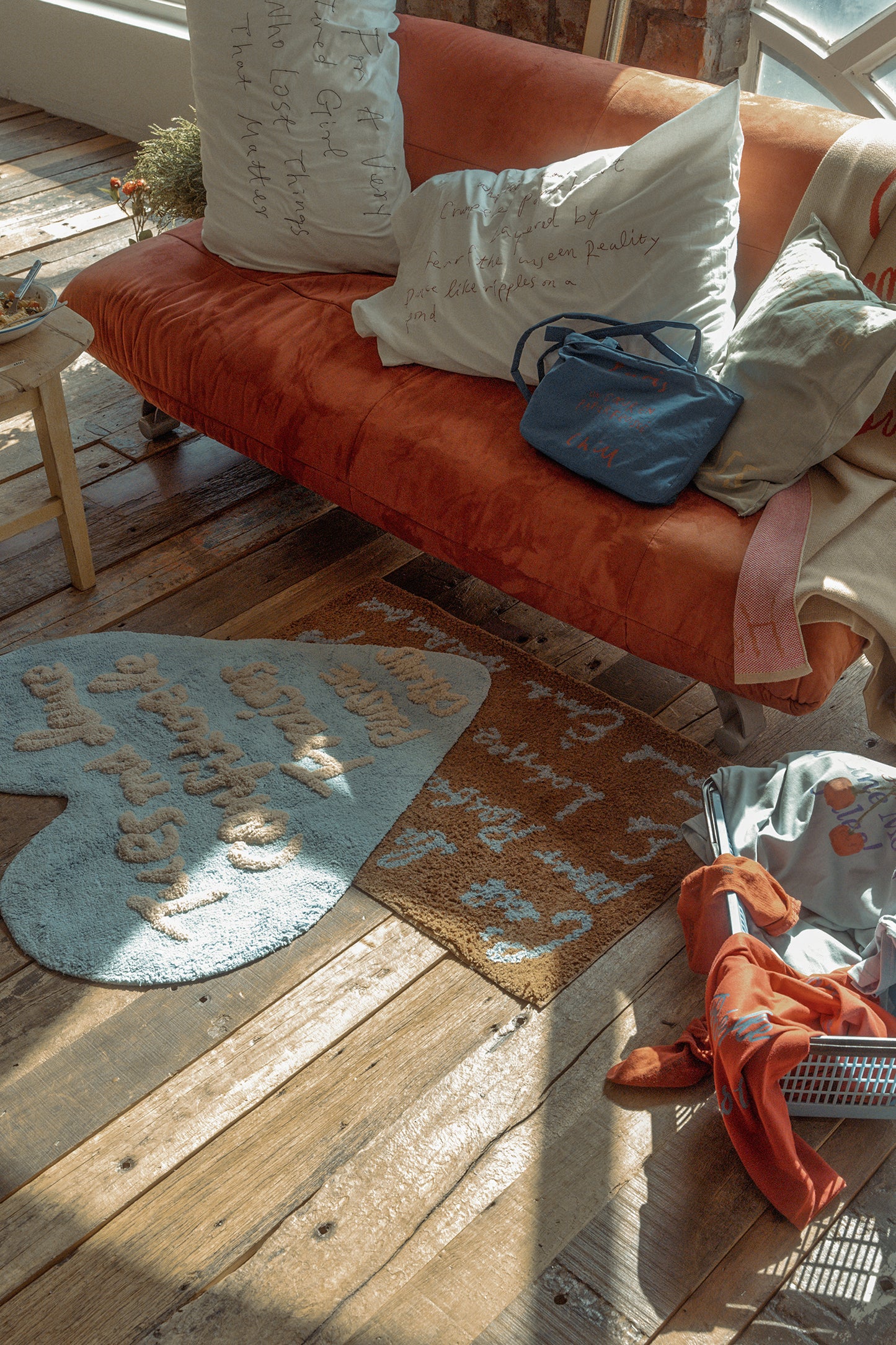 Heart Shaped Rug (Sky)