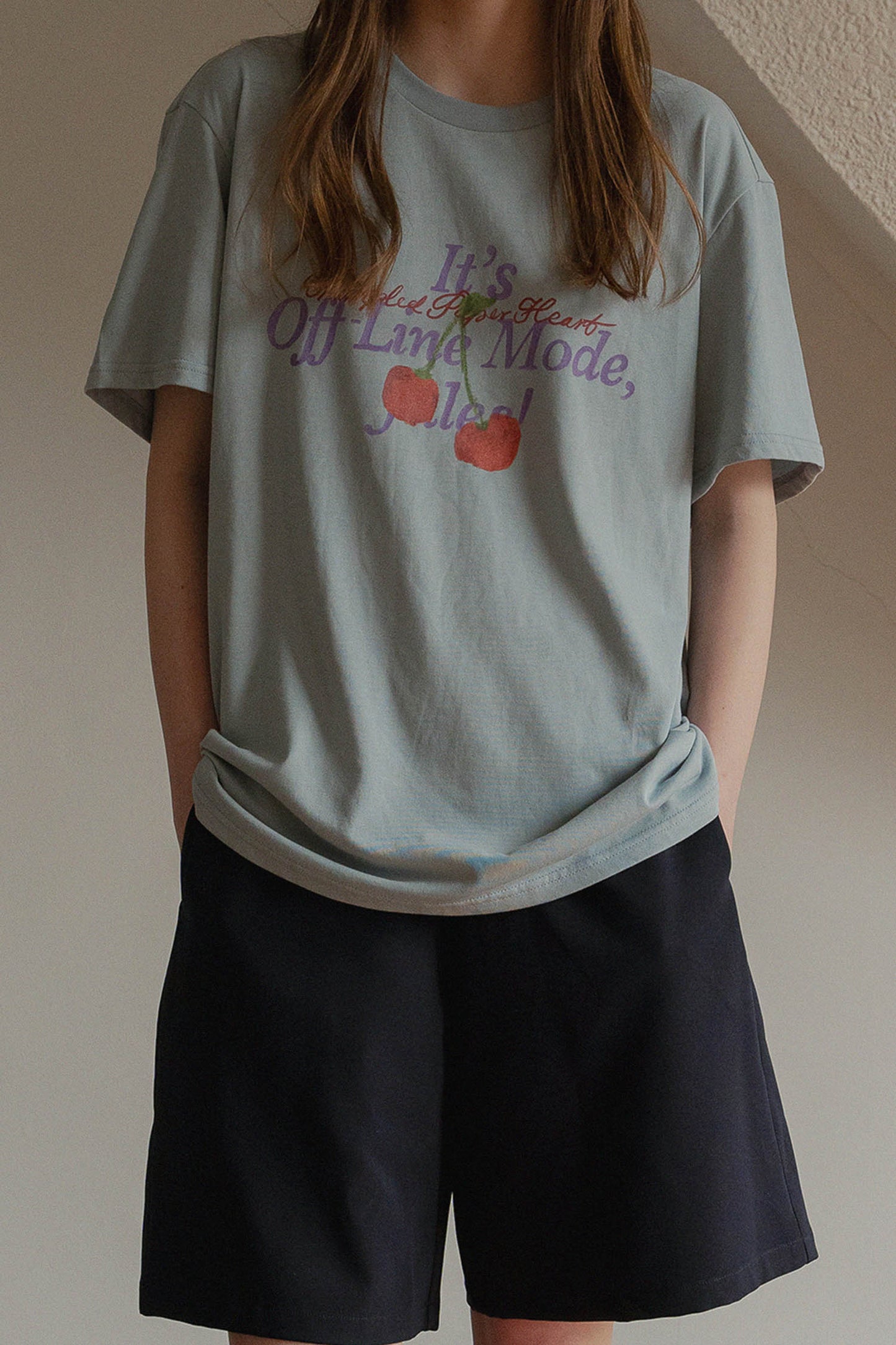 Tired Girl T-Shirt (Sky)