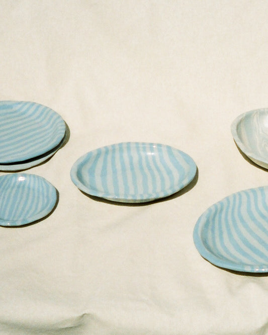 Plate Stripe Baby Blue