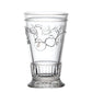 Tall La Rochère Versailles iced tea glass with sculpted French relief pattern