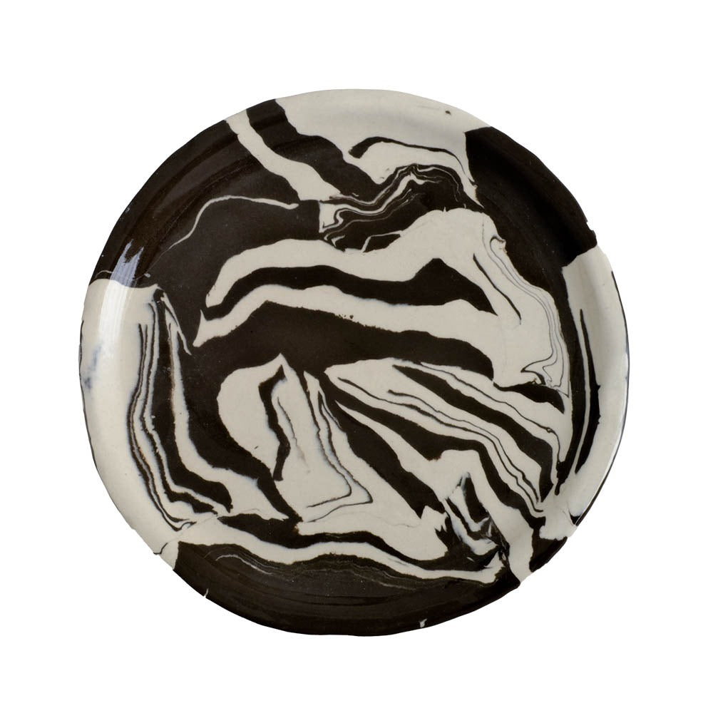 Plate Marble Black