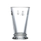 Tall La Rochère Bee iced tea glass in clear French glass with embossed bee motif