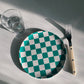 Green Check Side Plate 8"
