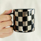 Black/ White Gold Checkerboard