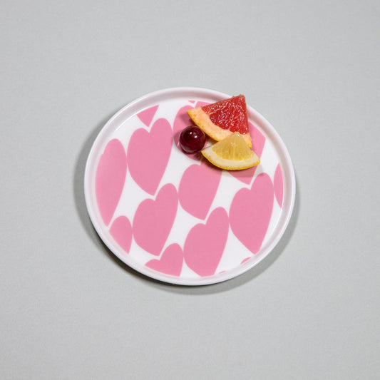 Pink Heart Pattern Plate